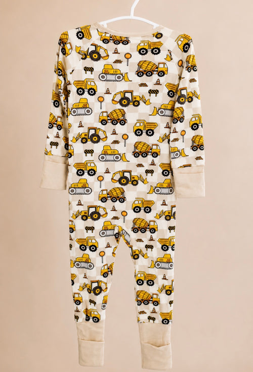 Construction crew zip romper