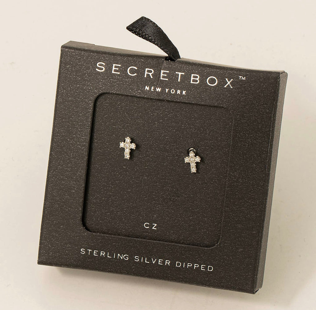 Mini cross stud earrings