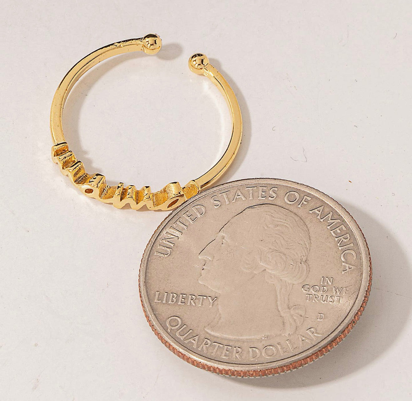 Gold dipped Mama ring